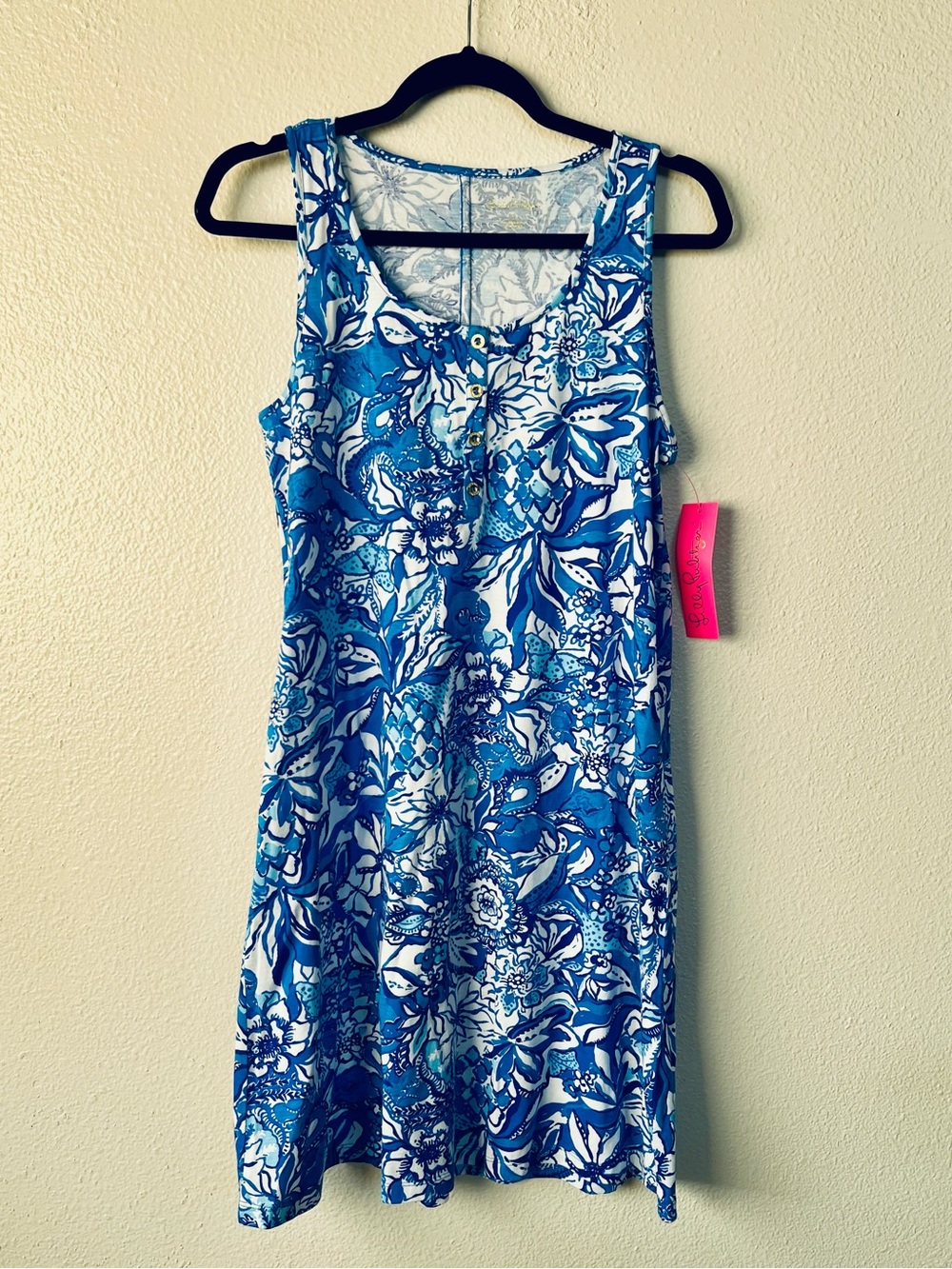 Lilly Pulitzer Blue Lela Henley Tank Dress size Small